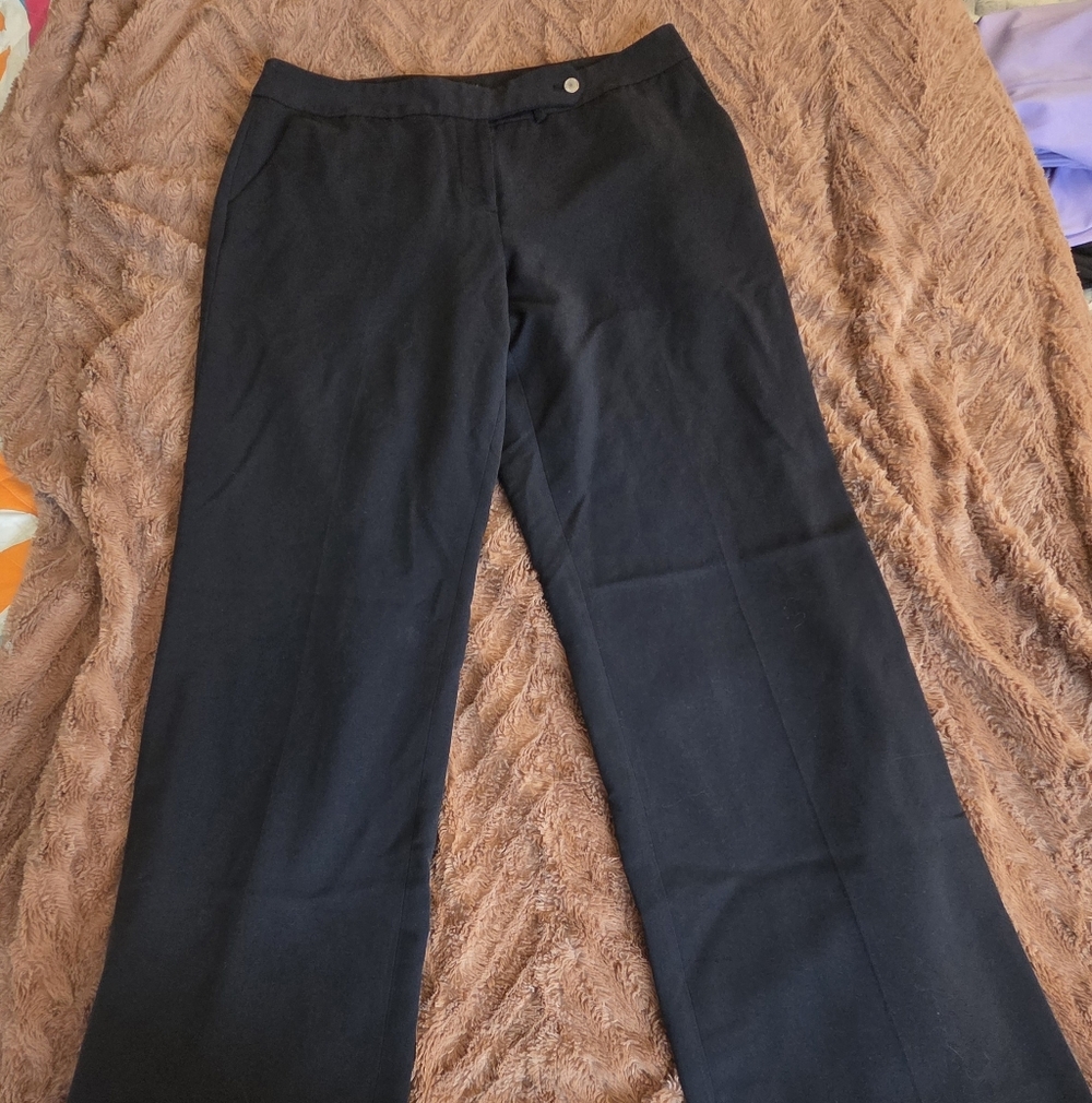 Classic Black Wide-Leg Dress Pants Size 12